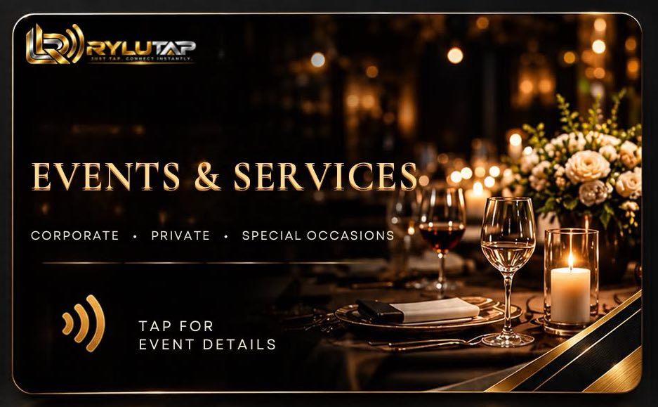 RYLUTAP Events and Services card front